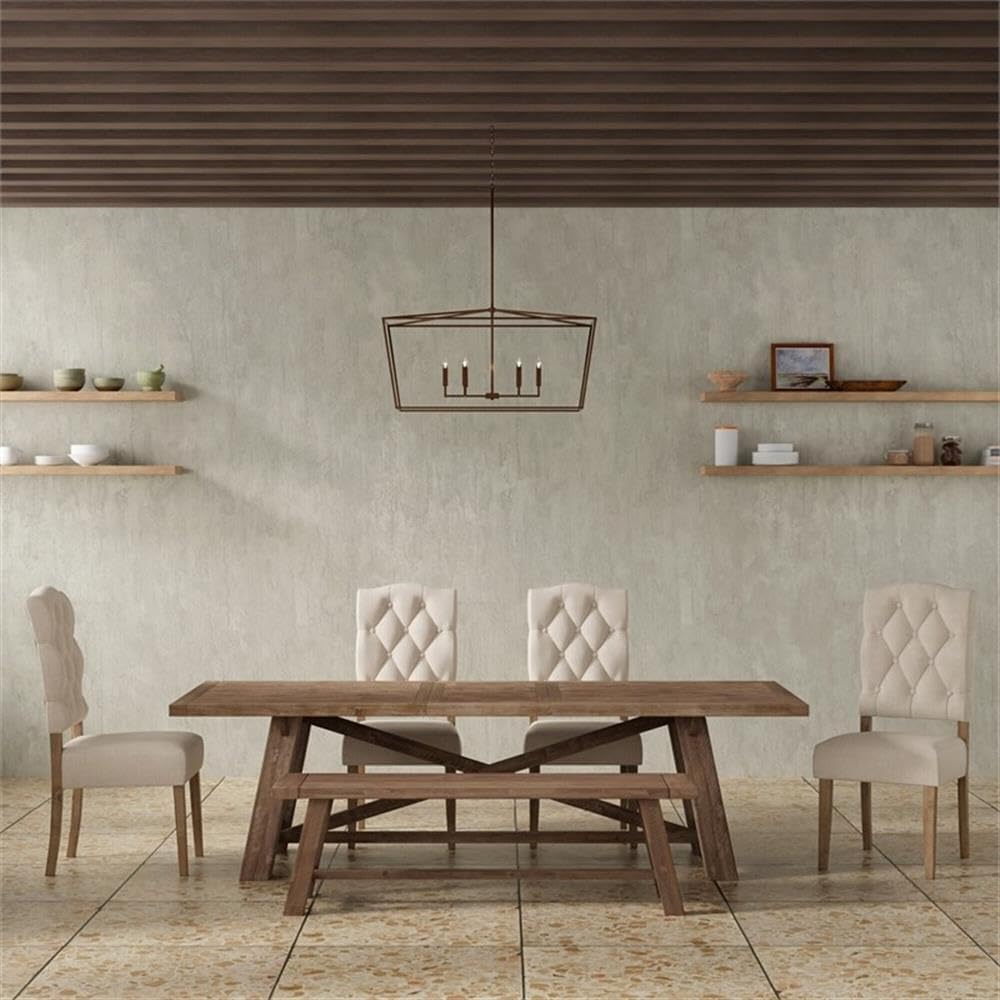 Alpine Furniture Newberry Acacia Bench, Weathered Natural