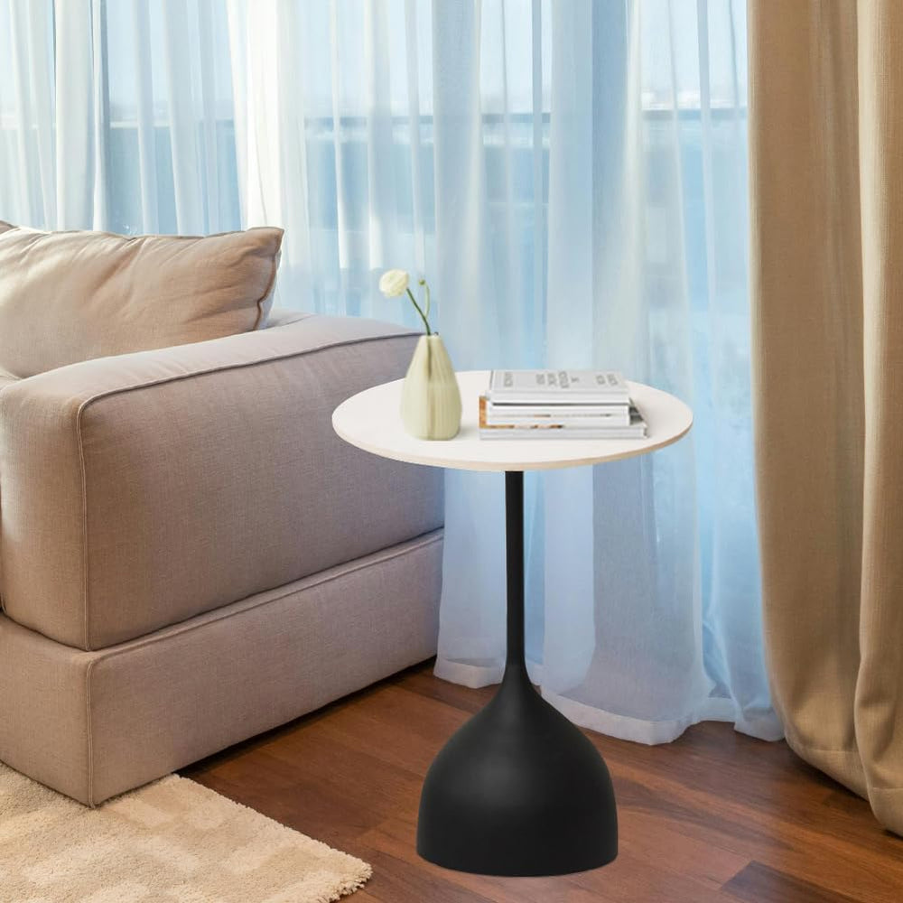 Side Table with Marble Top Metal End Table Modern Sofa Side End Table Outdoor...