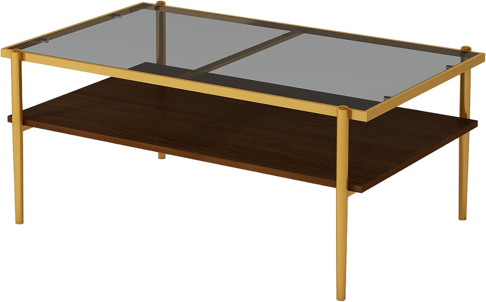 IANIYA Glass Coffee Table Modern Center Table,Small Coffee Table Sofa Side Te...