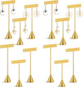 Marsui 12 Pcs Earring Display Set Earring T Bar Display Earring Holders with 3 Heights Earrings Display Stand for Jewelry(Gold)