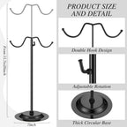 Weysat 10 Pcs Purse Holder Adjustable Handbag Display Stand Double Hook Metal Bag Hanger Jewelry Display Rack for Handbags Wig Hat Closet Boutique Tabletop Store Retail Use (Black)