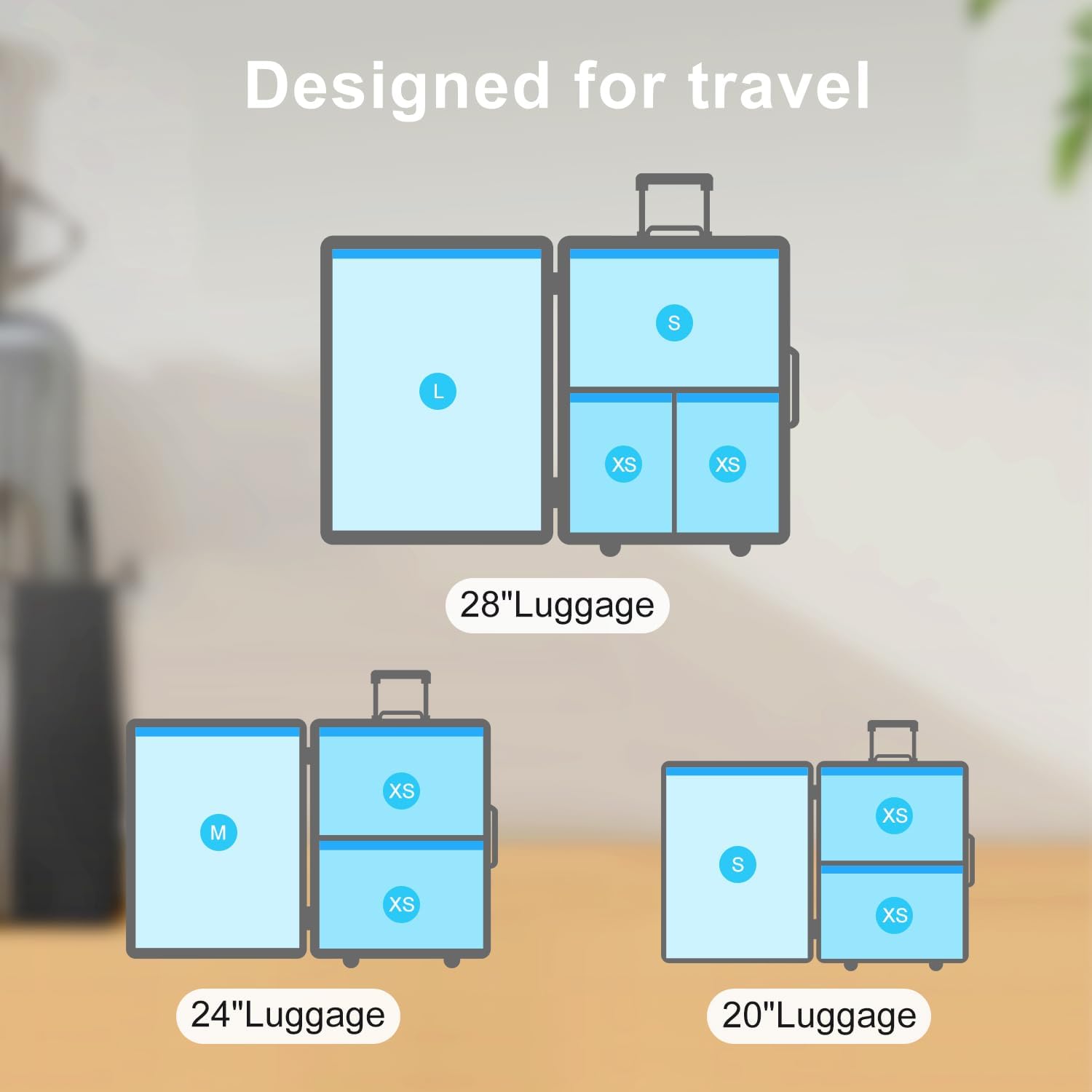 Travel Vacuum Bags Combo 6 Pack - Space Saver Vacuum Storage Bags for Clothing and Luggage