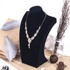 Coward Necklace Bust Stand, Necklace Holder Stand, Black Velvet Necklace Jewelry Display Holder for Home Use or Store Shop Show (9" Hight)