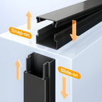 Cable Hider, 157in Delamu Cord Hider Wall for Wall Mounted TV, Wire Hider Kit, Paintable Cable Concealer Raceway Management for Home & Office, 10XL15.7 W0.95 H0.55in, Black