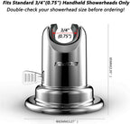 BOPai Suction Cup Shower Head Holder for Handheld Shower – No Drill, for Smooth Surfaces Only, Adjustable 20°, Chrome
