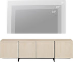 WAMPAT Modern TV Stand for 32-75 inch TVs, Wood Entertainment Center with Storage Cabinets, Media TV Console Table for Living Room, Oak Light Oak