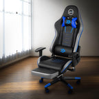 Ergonomic Gaming Chair with Footrest, High-Back Office Desk Chair with Adjustable Headrest & Lumbar Support, 360° Swivel Video Game Chair for Adults Gamers（White & Black）