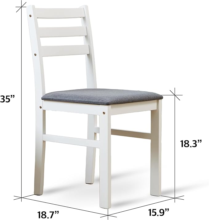 Livinia Seattle Modern Farmhouse Kitchen Dining Room Chair Set of 2, Solid Wo...