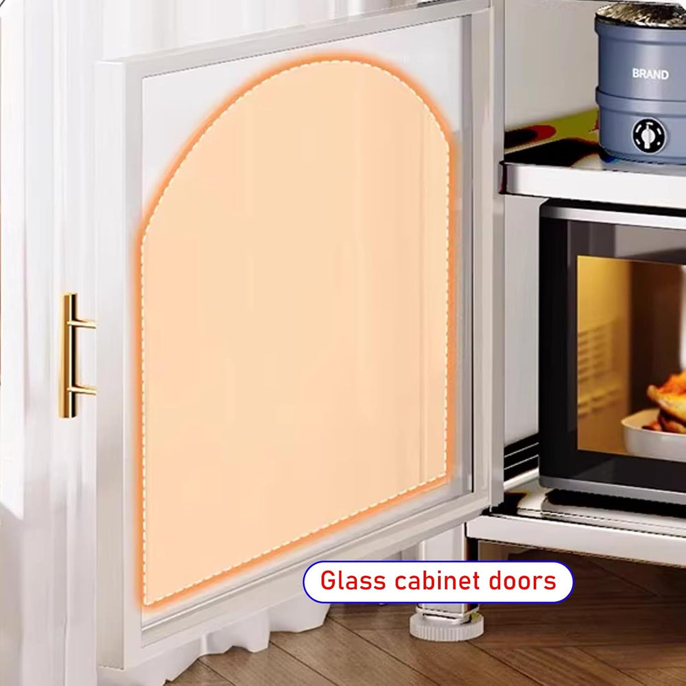 JKGHK Kitchen Pantry Cabinet Buffet with Drawer Storage, 72.8in Microwave Sta...