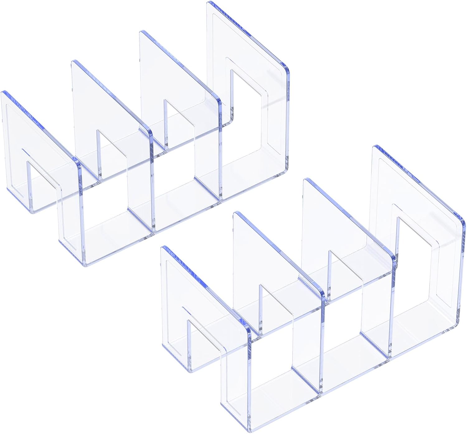 YAGELI Clear Acrylic Purse/Handbag Organizer - 3 Sections Divider for Closet Storage - Sturdy Organizer Rack for Purses, Handbags, and Clutches(2Pack-3Sections)