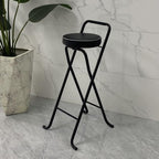 Folding Stool, Metal Bar Stools, Island Chairs 32", Padded Folding Chairs, Tall Bar Stools for Kitchen Counter, Bar, Garage, Workshop
