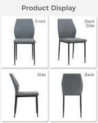 Dining Chairs Set of 4, Upholstered Wooden Dining Room Chairs, Mid Century Modern Fabric Kitchen Chair with Metal Legs Chenille Fabric for Kitchen/Restaurant/Hotel- Dark Gray (Only Chairs)