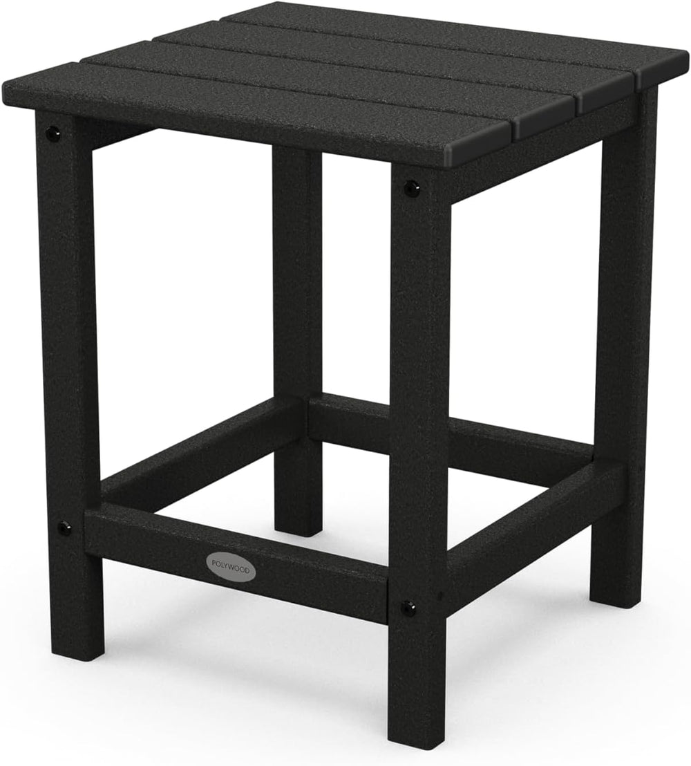 POLYWOOD Long Island 18" Side Table, Black