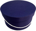 Sarah's Hat Boxes Classic Navy Hat Box – 18.5" x 9.5" (Dia. x Ht.) Handmade in USA – Odorless Non-Toxic Adhesive, Cording Handle – Premium Storage for Hats & Accessories