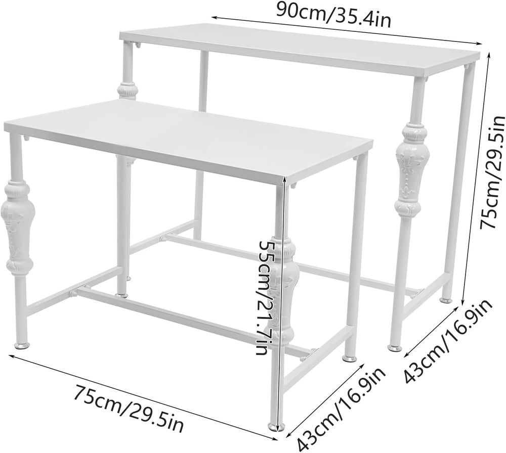 Metal Shoe Handbag Display Stand, Set of 2 Industrial Retail Display Tables N...