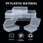 8 Pcs Small Plastic Case, 4x3x1 Inch Mini Plastic Storage Containers Box with Lid, Clear Rectangle Box Organizer for Collecting Small Items, Beads, Jewelry, Cards, Crafts