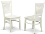 East West Furniture AMVA3-LWH-W 3 Piece Kitchen Table Set for Small Spaces Contains a Round Dining Room Table with Pedestal and 2 Dining Chairs, 36x36 Inch, Linen White