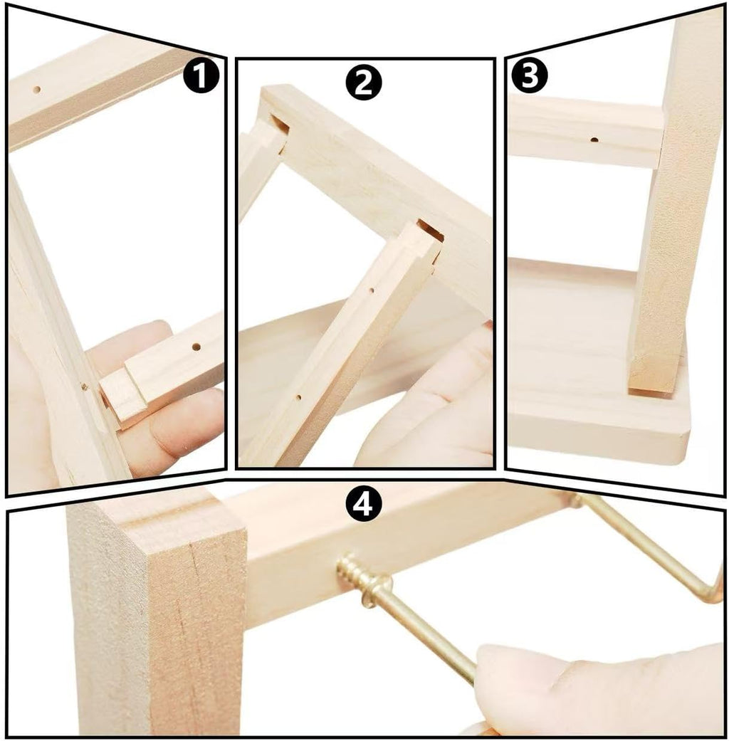 3 Layers of Wooden Display Eacks With Hooks for Necklaces. Rings, Earrings, Bracelets, And Other Jewelry Storage Display Rack