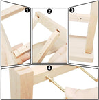 2 Layers of Wooden Display Eacks With Hooks for Necklaces. Rings, Earrings, Bracelets, And Other Jewelry Storage Display Rack