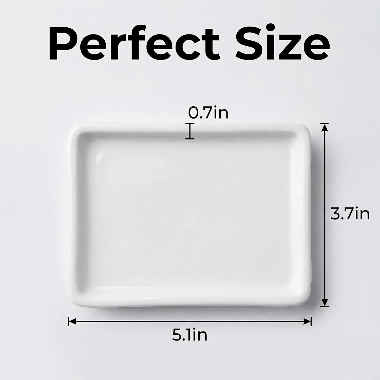Square Minimalist Ceramic Ring Dish, White Jewelry Tray for Women, Modern Vanity Decor & Organizer, Ideal Engagement Wedding Birthday for Friend Sister