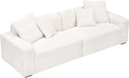 Ball & Cast 104" Modular Sectional Sofa,Cloud Sectional Couch with 4 Pillows,Loveseat Couches W/Deep Seat and Armrest,4 Seater Sectional Sofa for Living Room,Apartment,Corduroy Fabric,Beige