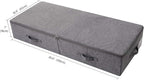 iwill CREATE PRO Under Bed Storage Bin, 100cm Large Foldable Container with Lid | 39.4"x16.9"x7" Dust-Proof Washable Organizer for Shoes, Clothing, Bedding | Durable Plastic Board, Dark Gray