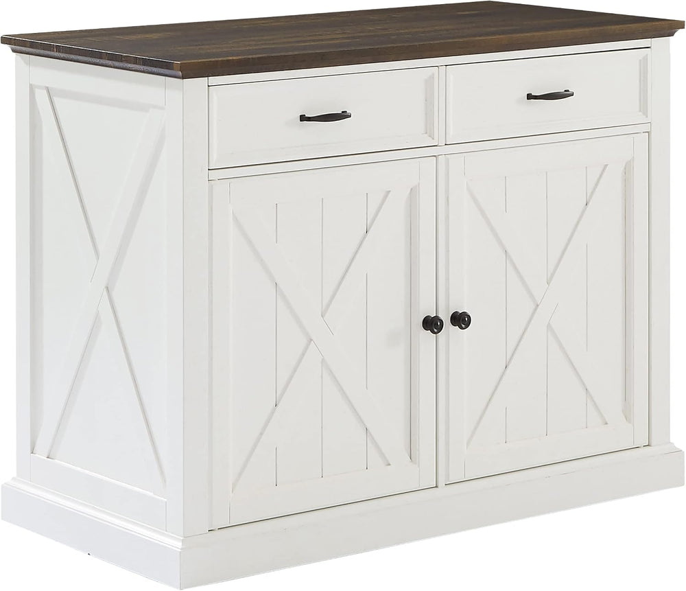 Crosley Furniture Clifton Kitchen Island with Storage Drawers and Shelves, Mi...