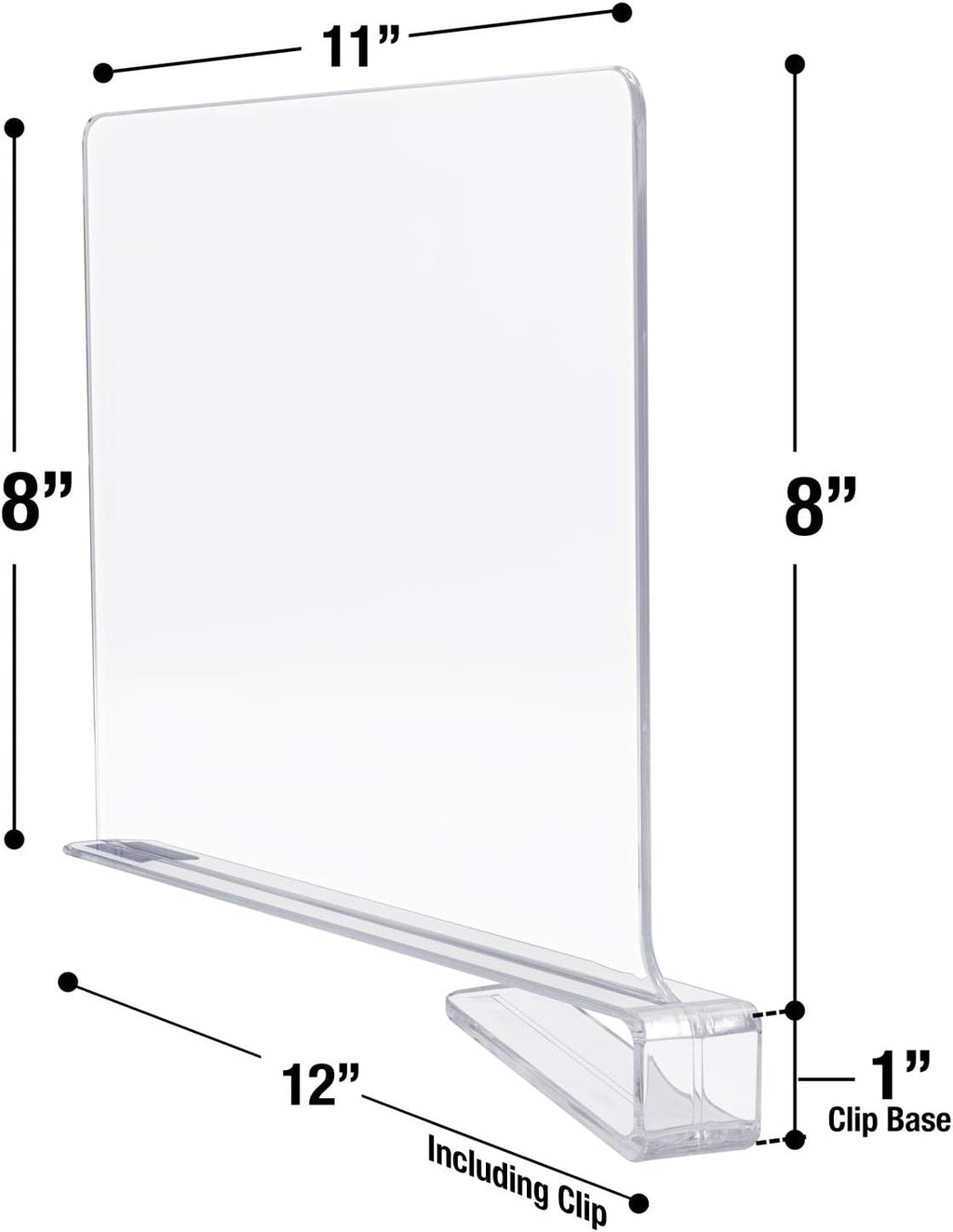 Sorbus 4 Acrylic Shelf Dividers for Shelves, Great Organizer for Clothes, Linens, Purse Separators, Versatile for Closets, Kitchen Cabinets, Bedroom (4-Pack)