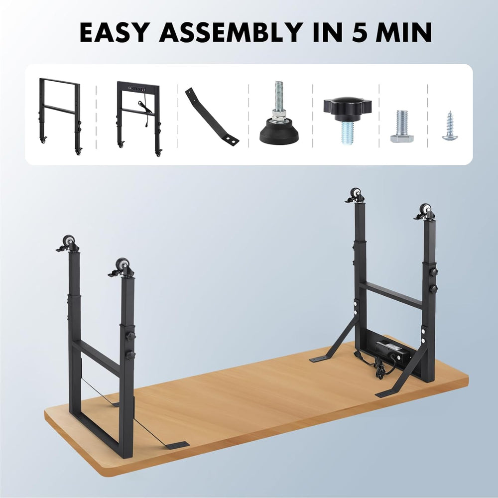 OLBRUS 19.6-Inch Depth Workbench Frame with Lockable Wheels