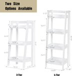 UTEX Freestanding Bathroom Storage Shelf with 4-Tier Ladder Design, White | 4 Fixed Shelves, A-Frame Ladder Design, Side and Back Guards, Anti-Tip Design, 14.69" W × 11.42" D × 42.7" H