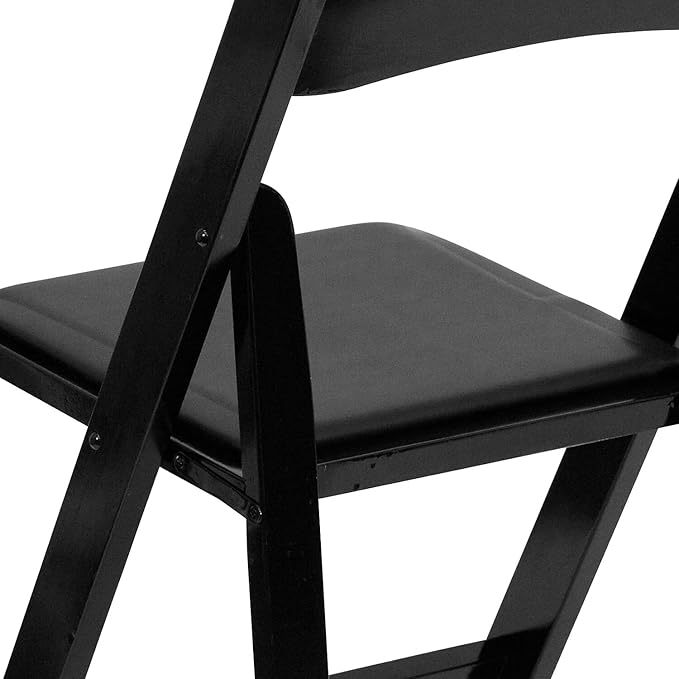 Flash Furniture 2 Pack HERCULES Series Black Wood Folding Chair with Vinyl Pa...