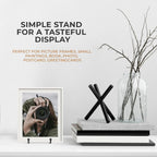 TR-LIFE 4 Pack 3 Inch Small Display Stands - Plate Holder Stand for Picture Frame, Book, Photo Easel (Black)