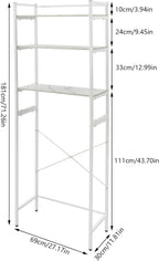 Gdrasuya10 3-Tiers Over The Washer and Dryer Storage Shelf for Laundry Room, Standing Washer Storage Utility Rack Shlef Laundry Storage Shelf Organizer Space Save (All White)