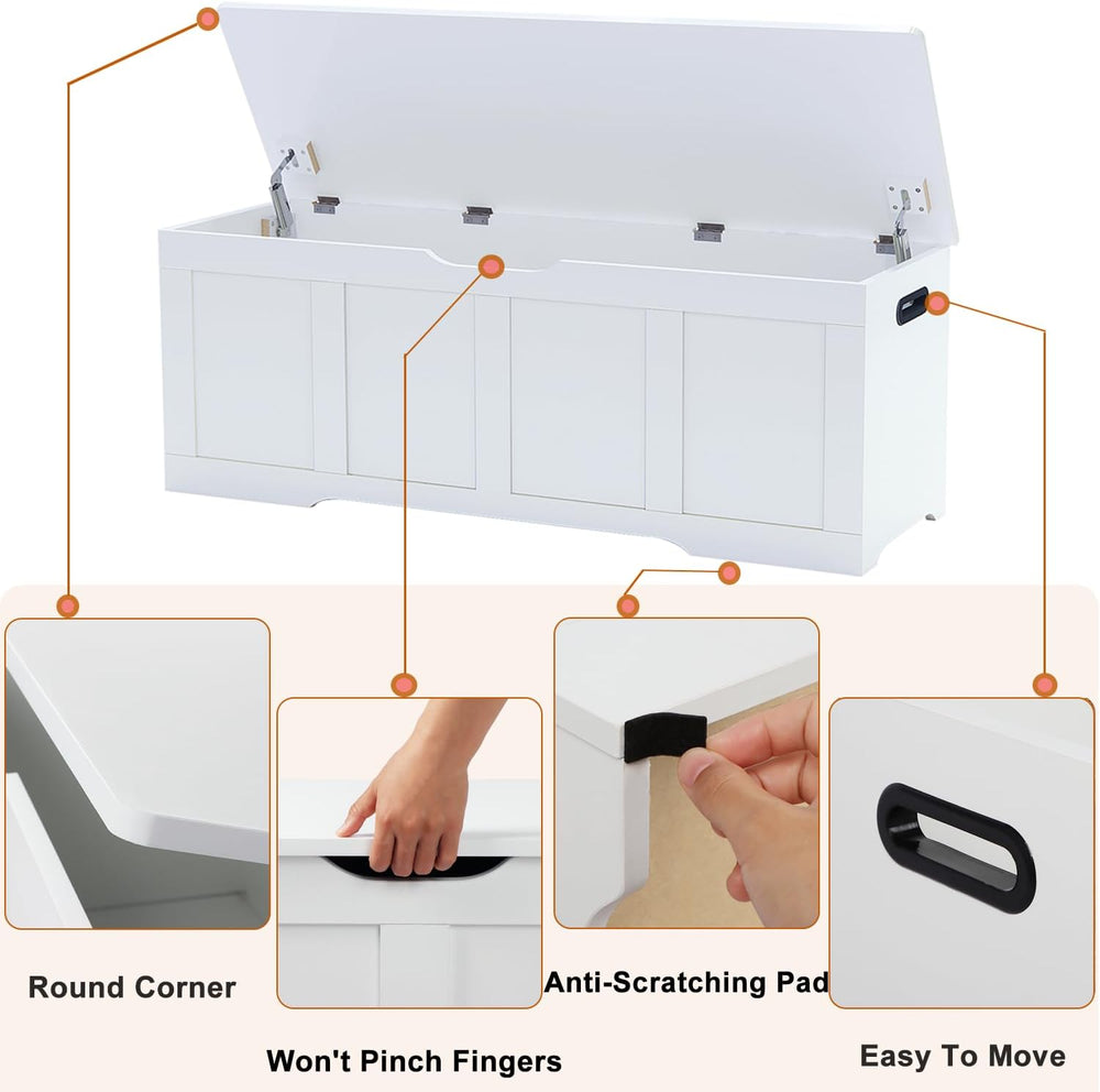 Timberer 47.2" Storage Chest, Extra Large Storage Trunk with 2 Safety Hi...