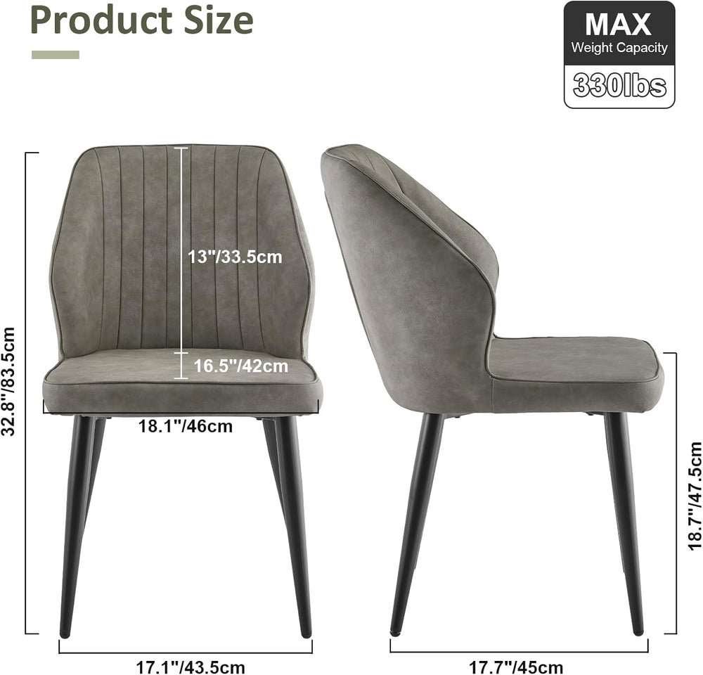 TUKAILAi Modern Dining Chairs Set of 6, Faux Leather Upholstered Kitchen Chai...