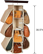 Hanging Purse Handbag Organizer Homewares Nonwoven 10 Pockets Hanging Closet Storage Bag
