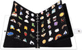 5 Pages A5 Enamel Pin Display Book, Pins Collection Storage Organizer Book,Clear PVC Cover, Portable Travel Pin Display Book for Brooch Collectors (Not Include Accessories).Black