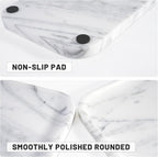 Arabescato Marble Vanity Tray - Decorative Organizer for Bathroom Countertop, Dresser, Kitchen Sink