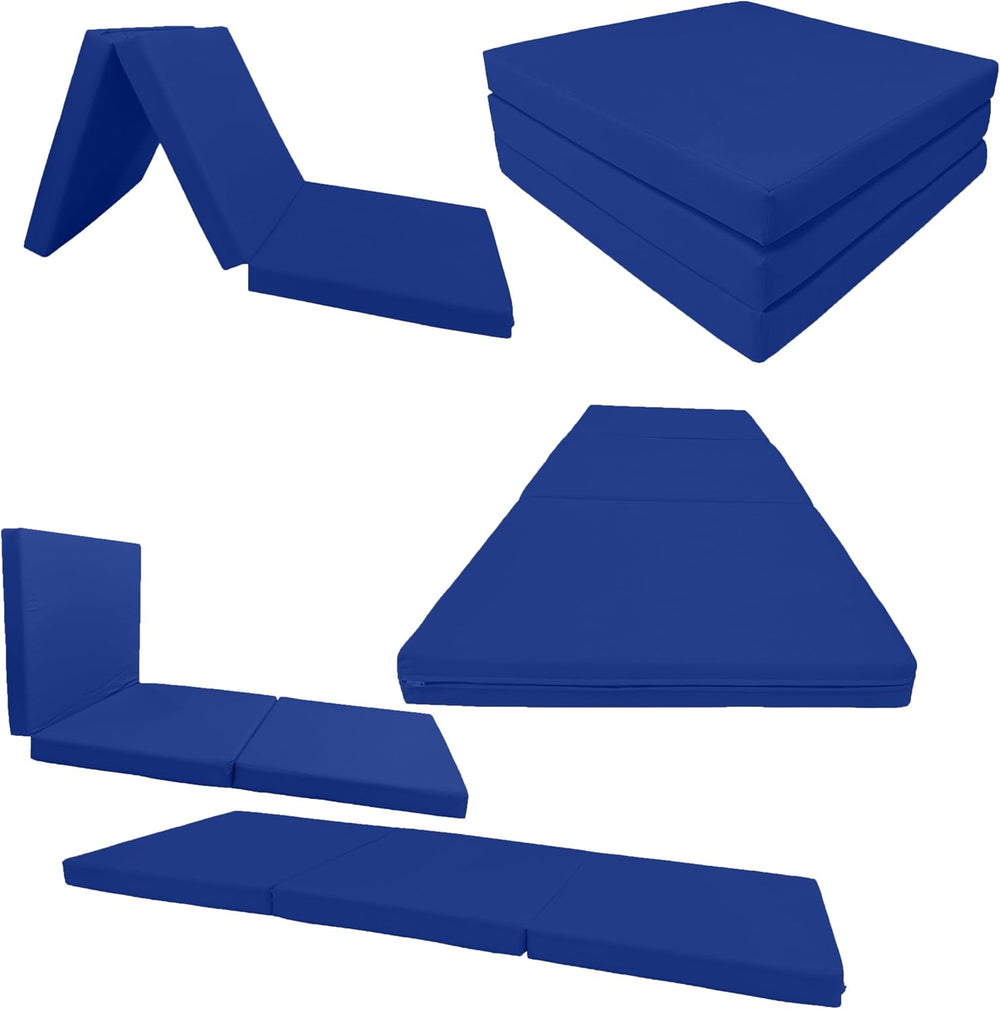 D&D Futon Furniture Trifold Foam Beds, Floor Tri-Fold Bed, Foldable Shiki...