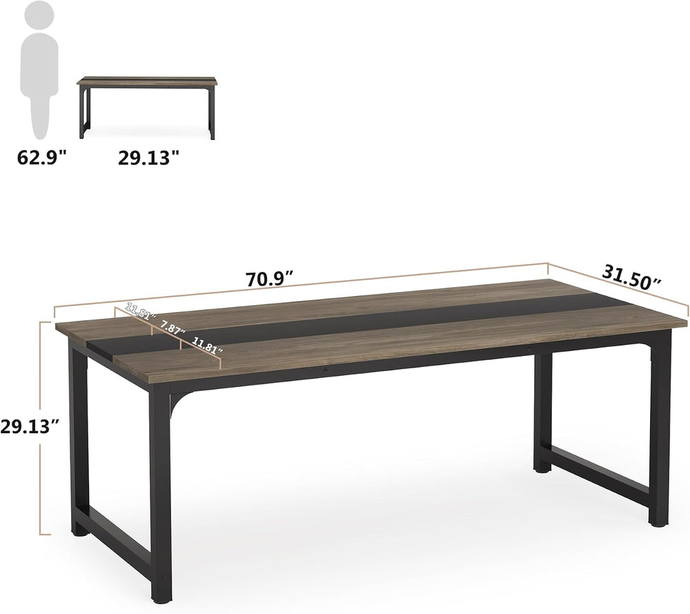 Tribesigns Modern Computer Desk, 70.8 x 31.5 inch Large Office Desk Computer ...