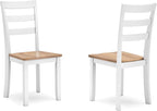 Signature Design by Ashley Gesthaven Solid Wood Frame Dining Chair, Set of 2, White/Natural