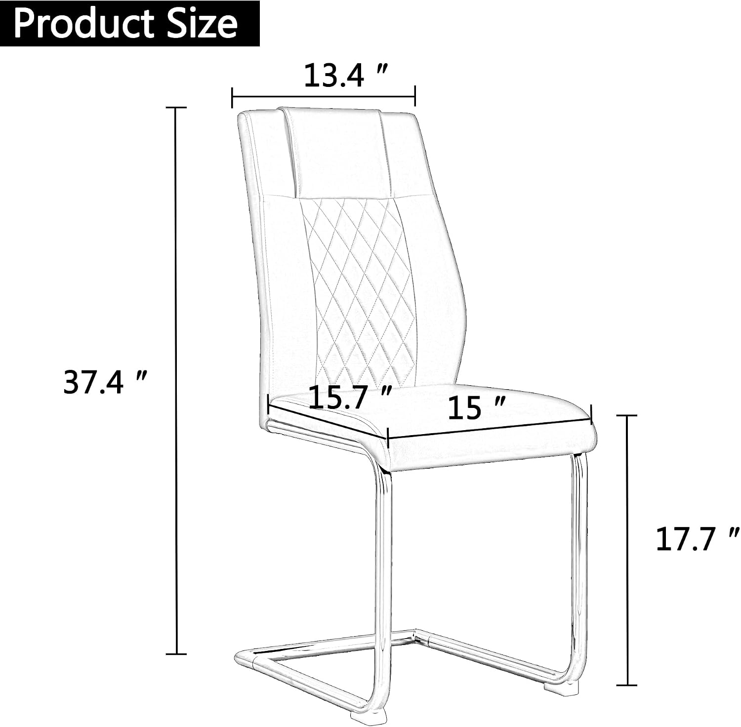 Dining Table Set for 6, White Rectangular MDF Kitchen Table Set with Leather Dining Chairs Set of 4, 55" Dinner Table Set for Kitchen, Dining Room