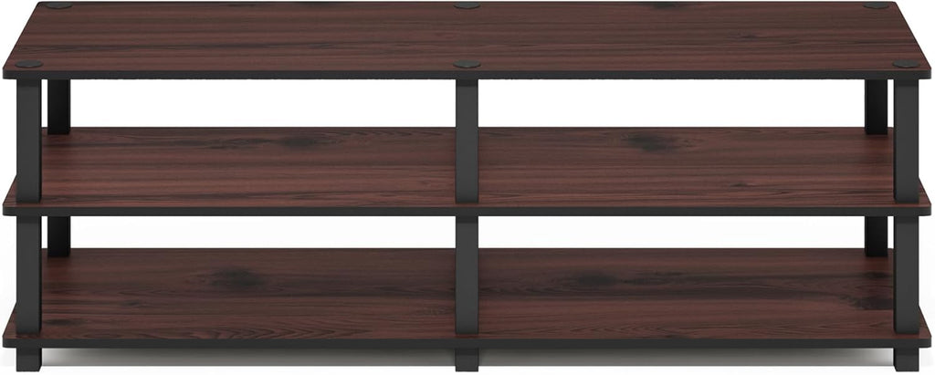 Furinno TURN-S-TUBE Shoe Rack, 3-Tier Shoe Organizer, Shoe Storage Rack with No Tools Assembly, 11.6 x 47.2 x 15.4, for Closet Entryway, Office, Garage, Dark Cherry/Black