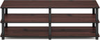 Furinno TURN-S-TUBE Shoe Rack, 3-Tier Shoe Organizer, Shoe Storage Rack with No Tools Assembly, 11.6 x 47.2 x 15.4, for Closet Entryway, Office, Garage, Dark Cherry/Black