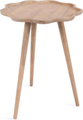 Kate and Laurel Alezar Modern Wooden Round Side Table, 19 x 19 x 24, Light Natural, Transitional Solid Wood End Table with Wavy Edge for Teen Bedroom Nightstand or Dorm Room Decor