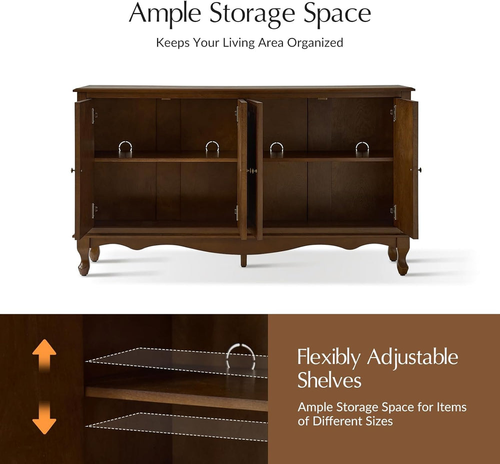 HULALA HOME Sideboard Buffet Cabinet with Storage, 58" Kitchen Farmhouse...
