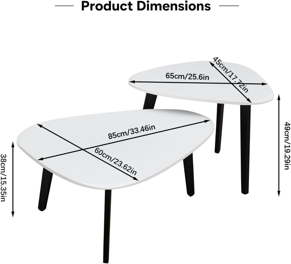 Nesting Coffee Table Set of 2-Mid Century Moder Coffee Table | Guitar Pick St...