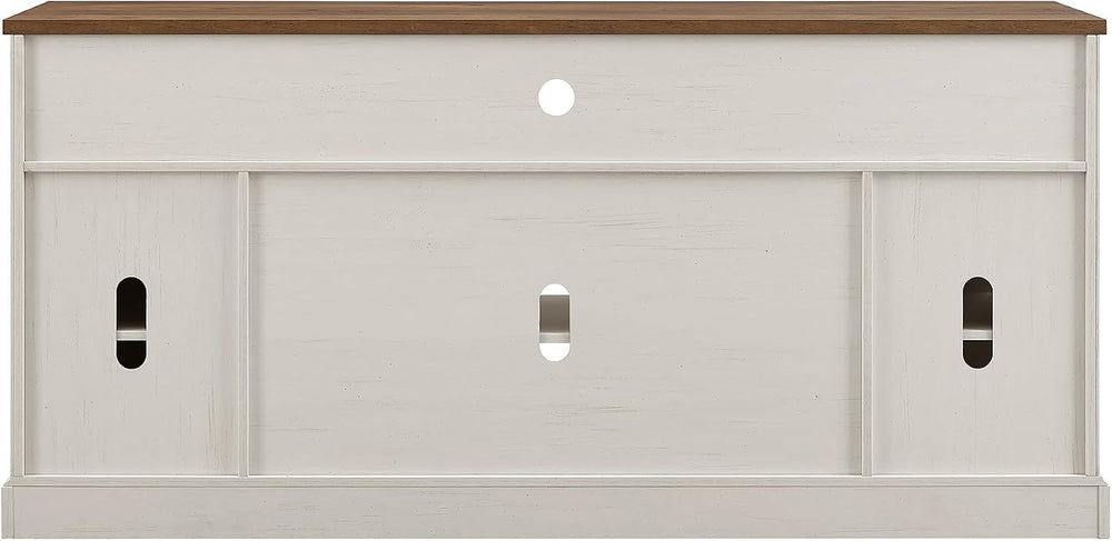 OKD 70" Farmhouse Buffet Cabinet w/Sliding Barn Door, Antique White | 2 ...