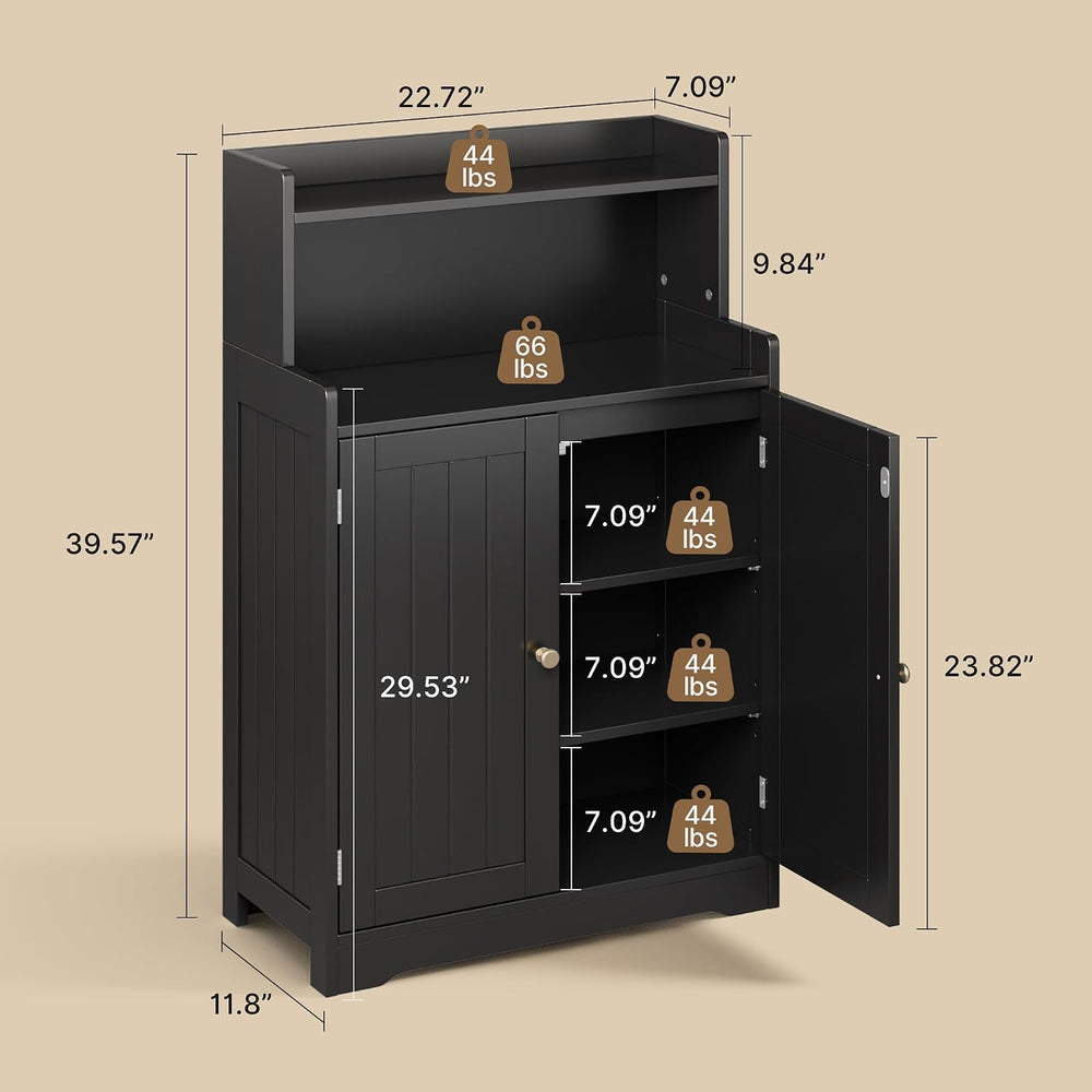 Gizoon Small Bathroom Storage Cabinet, Freestanding Organizer with 2 Doors, 2...