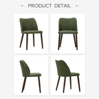 COLAMY Upholstered Dining Chairs Set of 2, Modern PU Leather Dining Room Kitchen Side Chair with Padded Seat and Wood Legs Restaurant/Cafe, Green